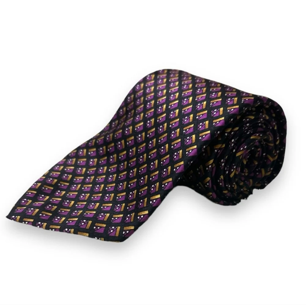 GUY LAROCHE 100% Silk Purple Patterned Tie